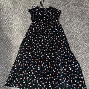 SHEIN Black Floral Maxi Dress